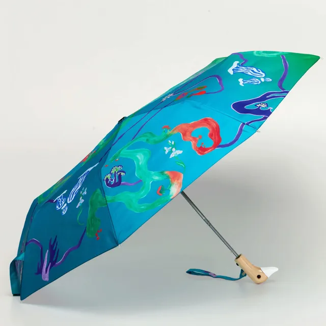 duckhead-aqua-fungi-regenschirm-taschenschirm-pilze-teal image 1