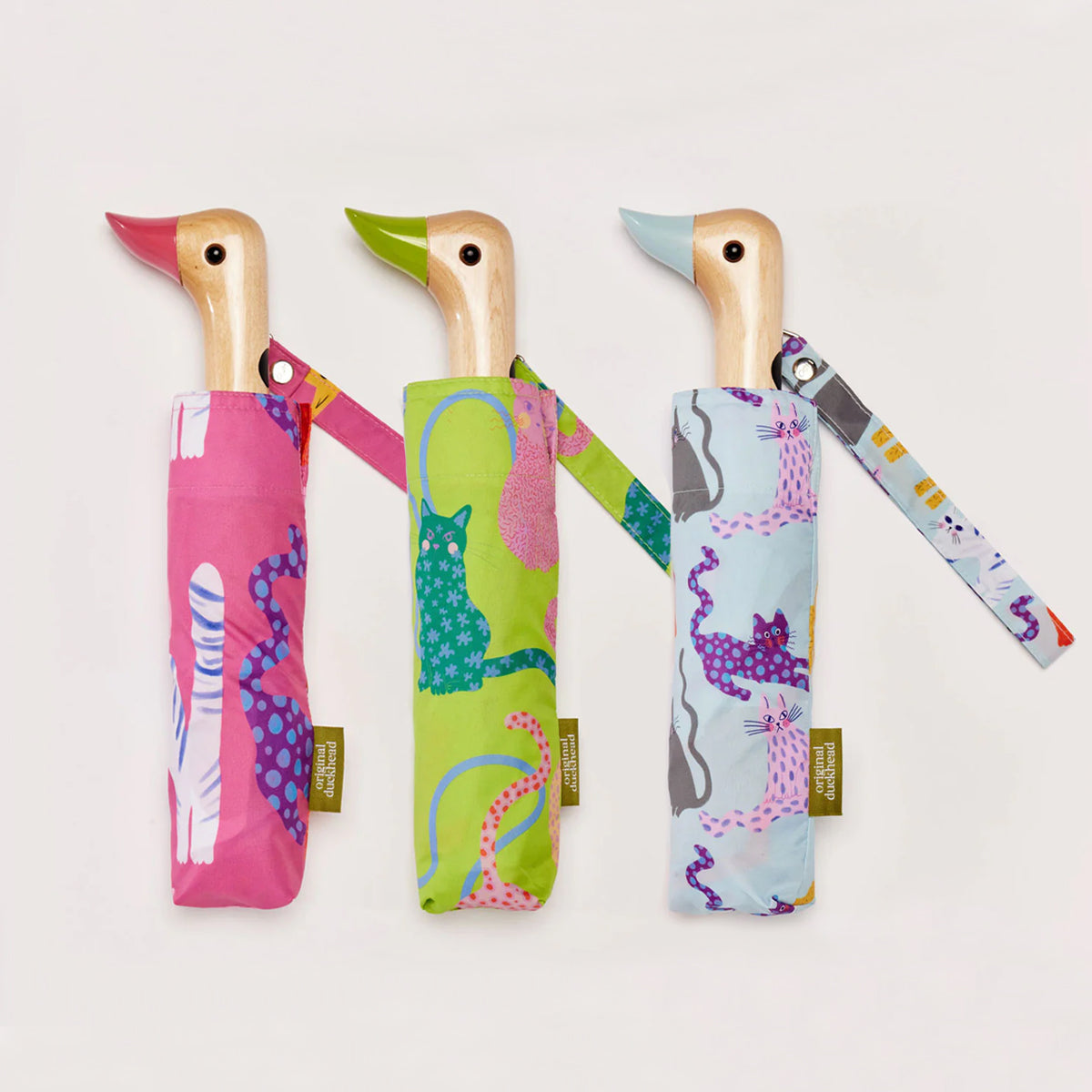 duckhead-bundles-arty-cats-trio-regenschirm-set-gr-n-pink image 1