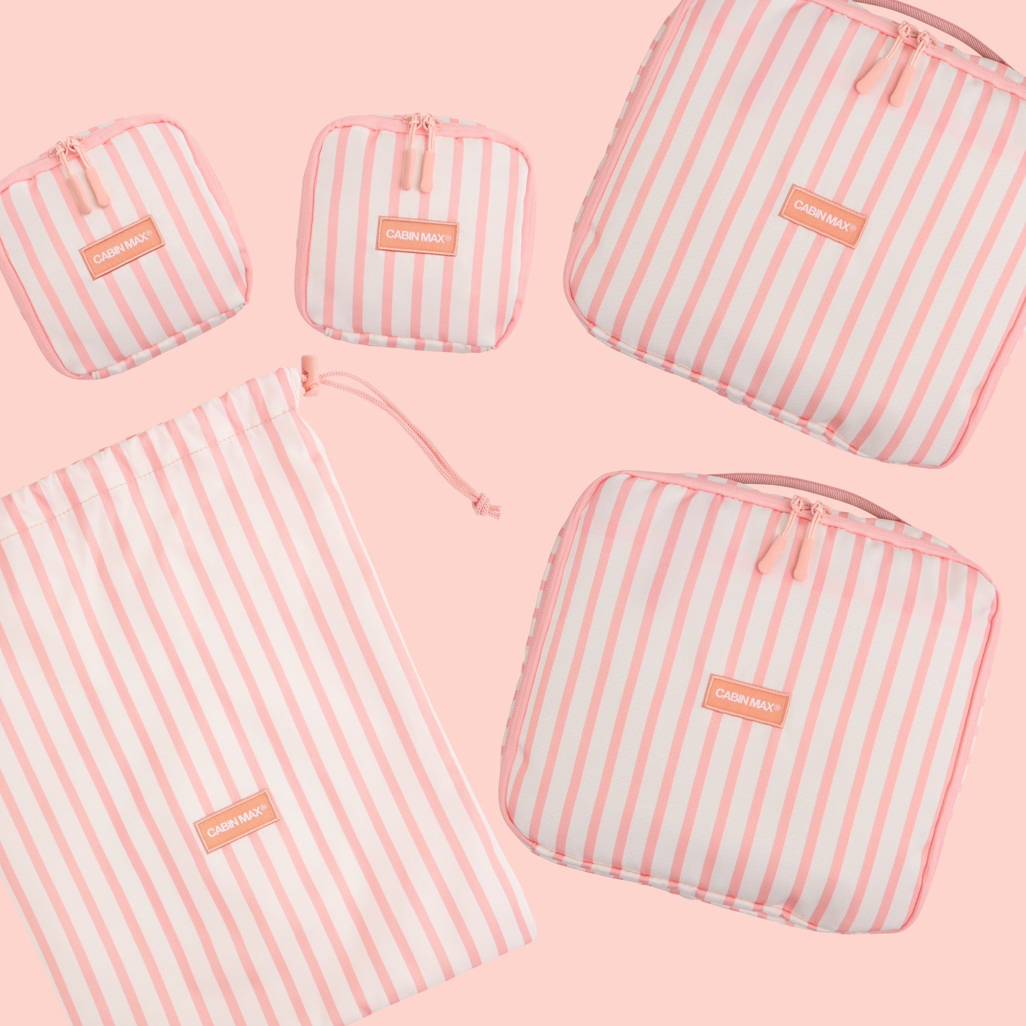 cabin-max-accessories-packing-cubes-5-teilig-rosa-gestreift-organizer image 4
