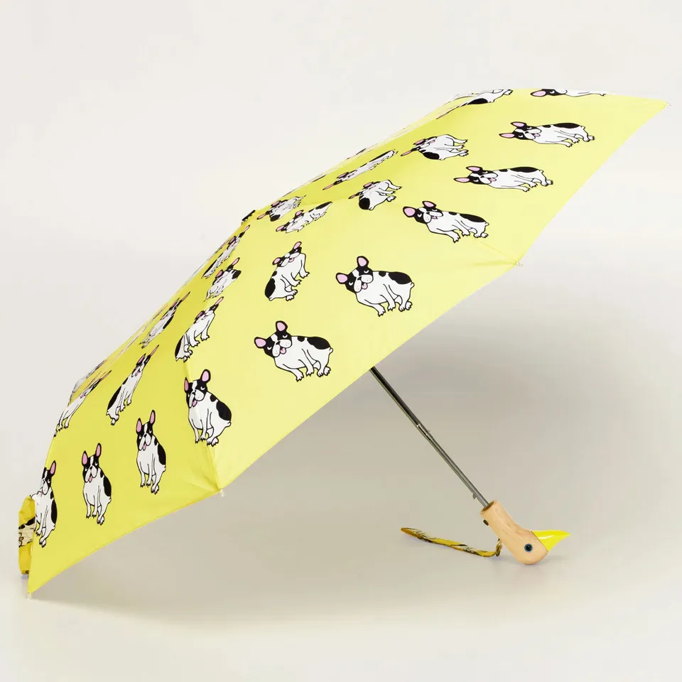duckhead-bulldogge-gelb-taschenschirm-coucou-suzette-recycelt image 1
