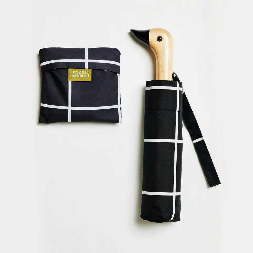 duckhead-black-grid-bundle-regenschirm-tasche-set-schwarz image 1