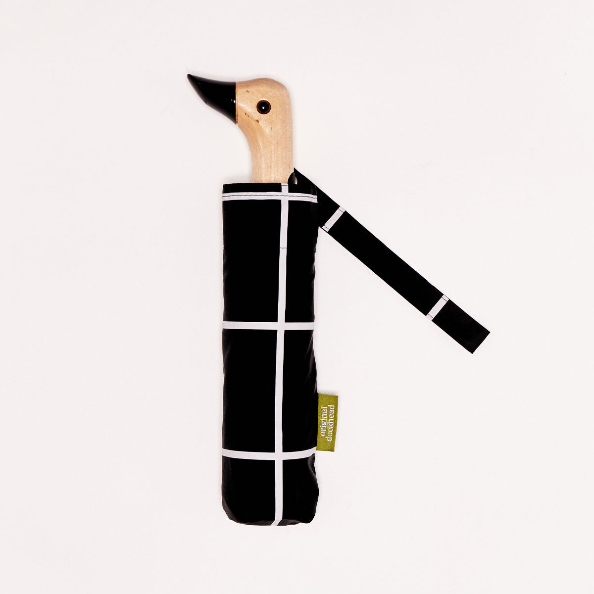 duckhead-the-duckhead-black-grid-taschenschirm-kompakt-recycelt image 3