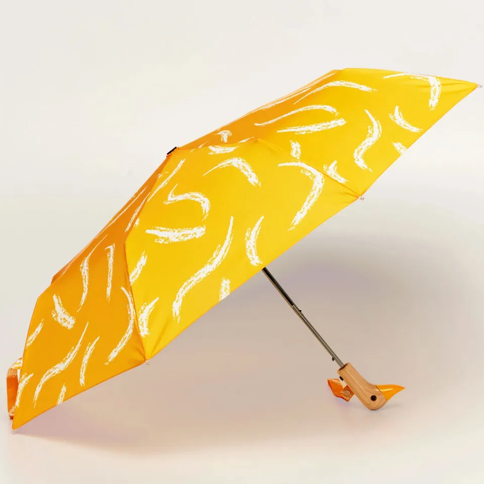 duckhead-saffron-brush-duck-regenschirm-kompakt-gelb-recycelt image 1