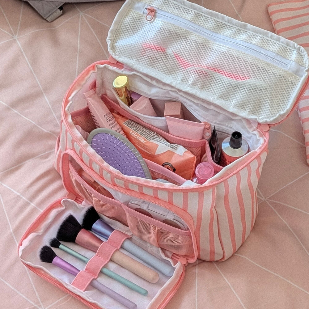 cabin-max-classic-kulturbeutel-gestreift-pink-waschtasche image 2
