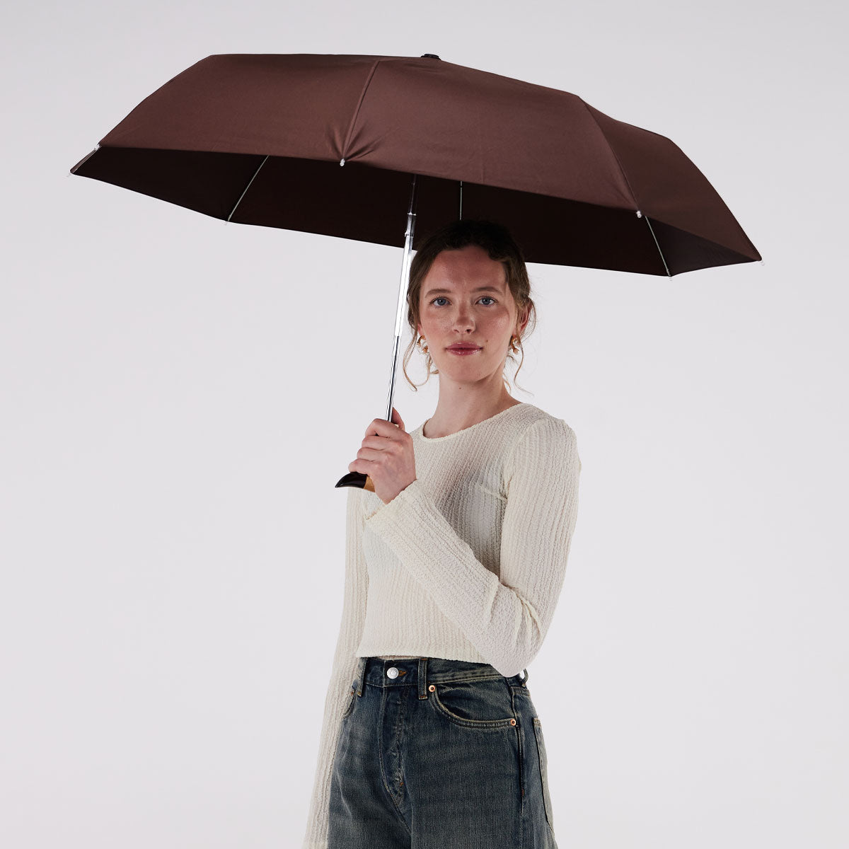 duckhead-the-duckhead-espresso-regenschirm-braun-kompakt image 1