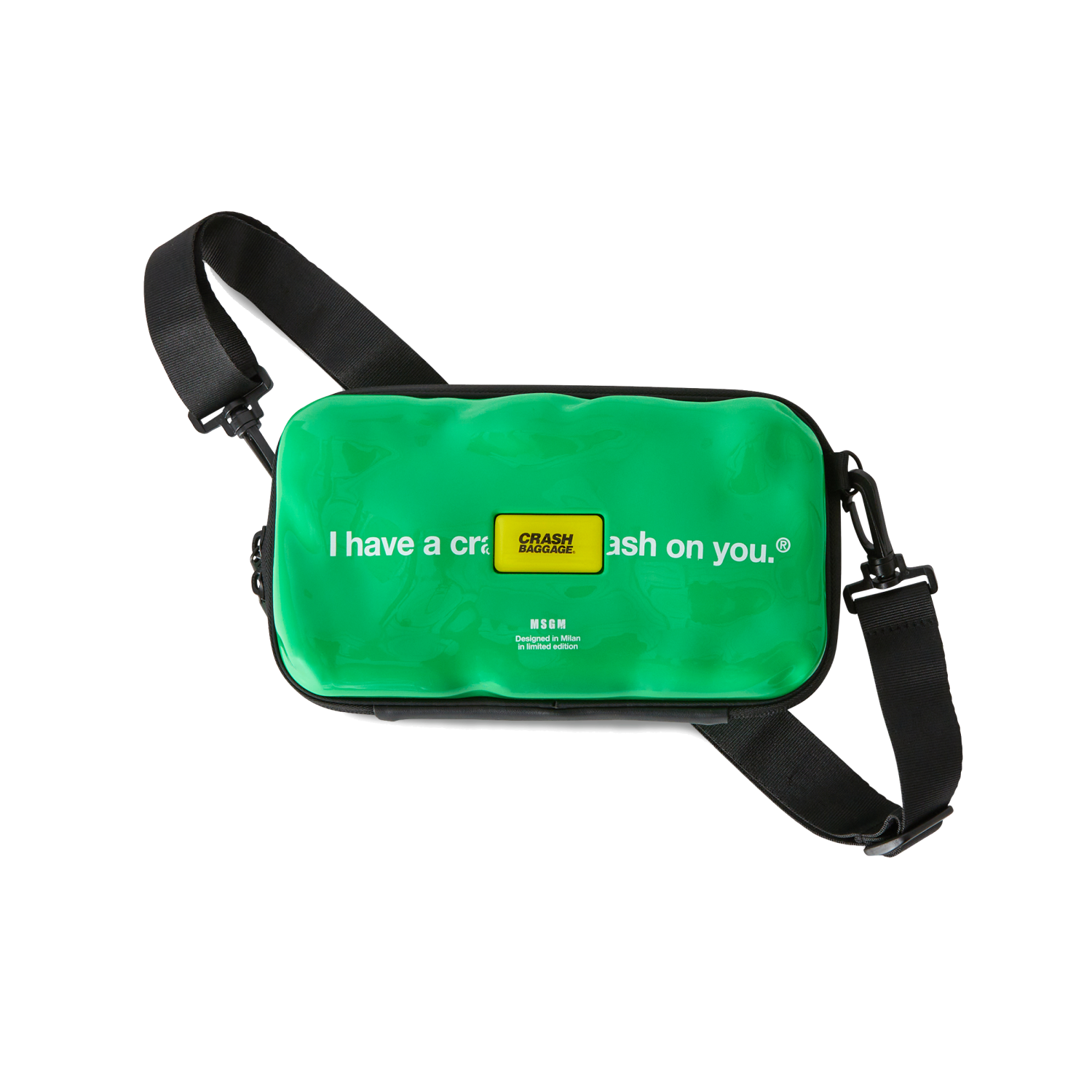 crash-baggage-msgm-mini-icon-mini-bag-polycarbonat-gr-n-schwarz image 1