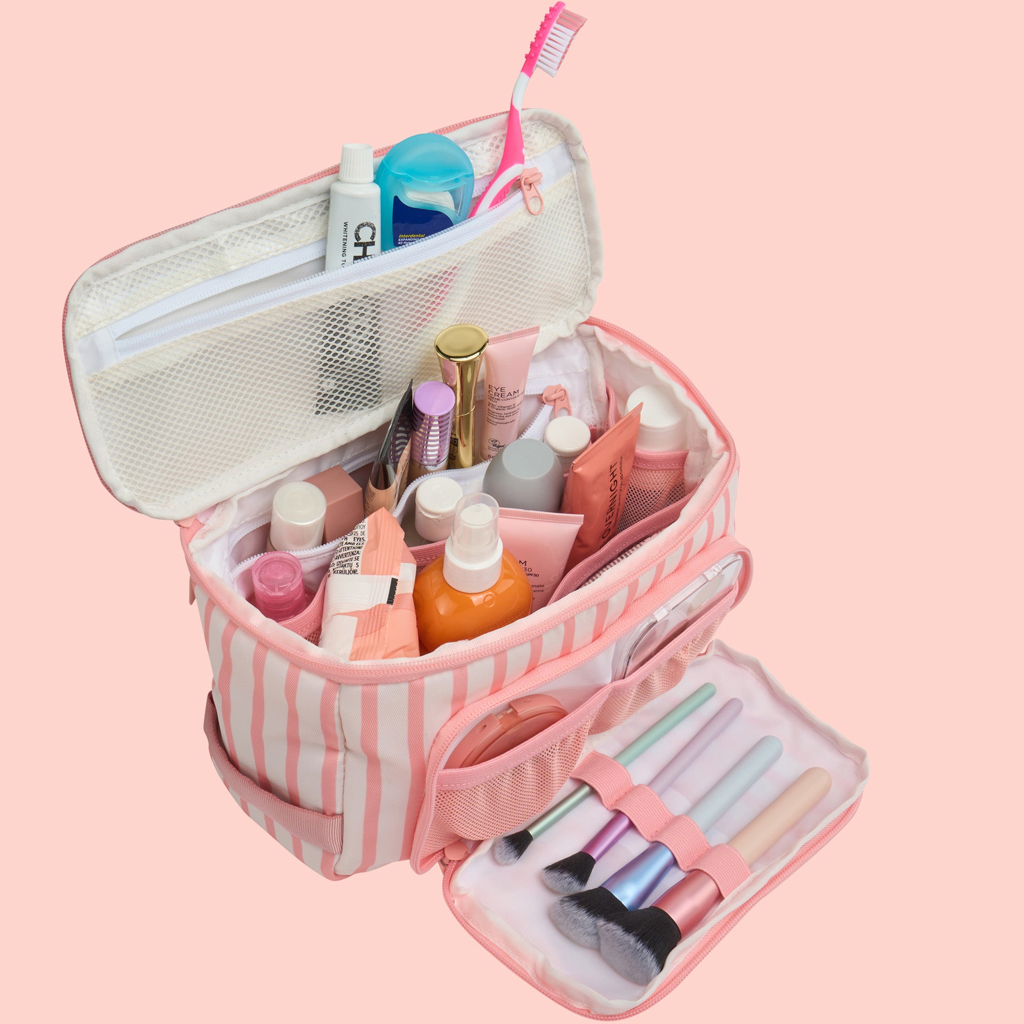 cabin-max-classic-kulturbeutel-gestreift-pink-waschtasche image 7