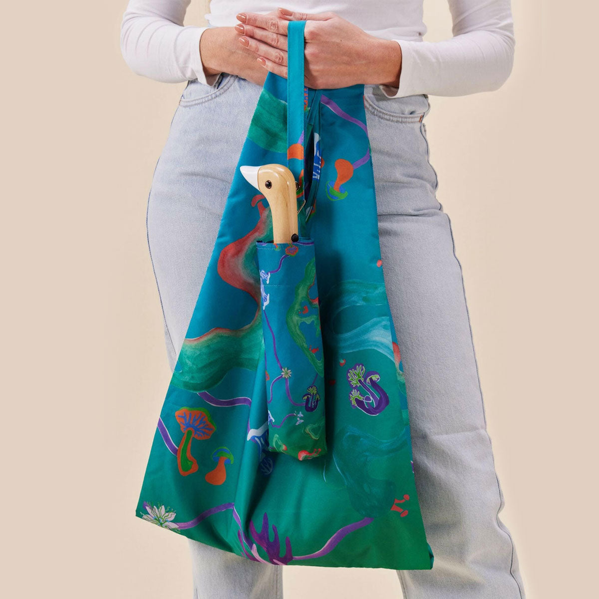 duckhead-bundles-aqua-fungi-bundle-set-regenschirm-tasche-pilz image 2