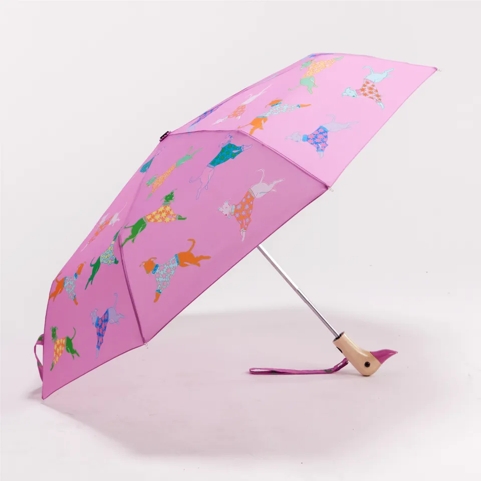duckhead-dogs-in-pink-taschenschirm-rosa-hundemuster image 1