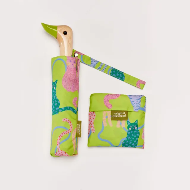 duckhead-lime-arty-cats-set-regenschirm-tasche-katzen image 1