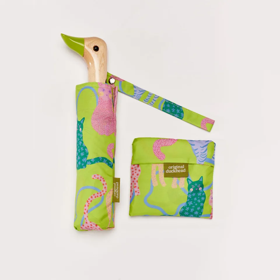 duckhead-lime-arty-cats-set-regenschirm-tasche-katzen image 1