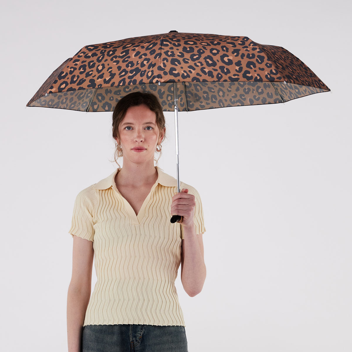 duckhead-the-duckhead-leopard-compact-regenschirm-tiermuster image 1