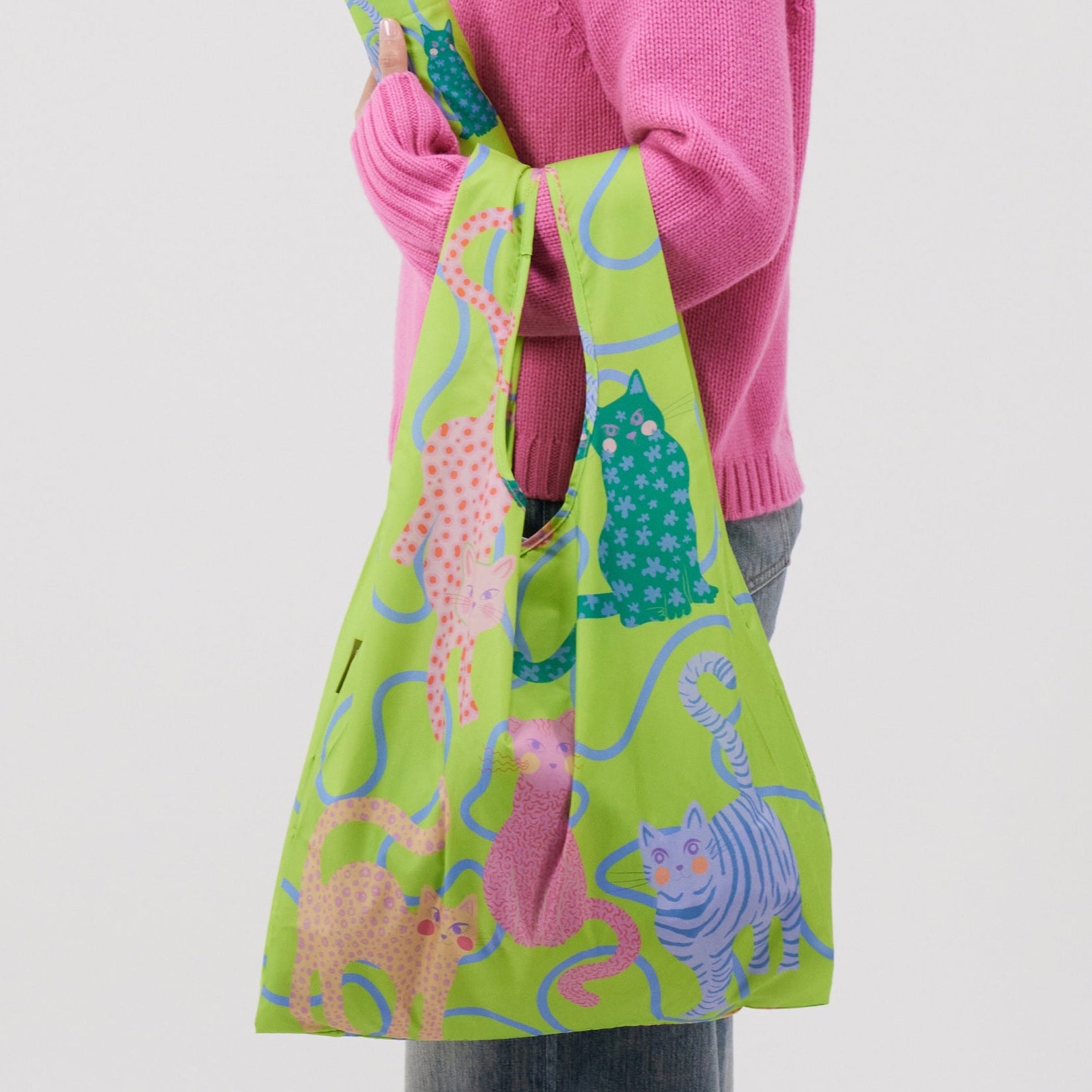 duckhead-the-bag-lime-arty-cats-einkaufstasche-hellgr-n image 1