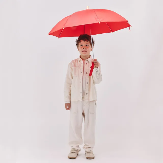 duckhead-the-duckling-kinderschirm-rot-recycelt-holzgriff image 1